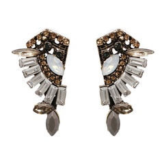 Fashion Creative Alloy Diamond Wing Stud Earrings Wholesale