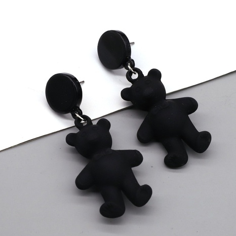 Korean creative resin bear earrings exaggerated cute animal long earrings NHGO603478's discount tags