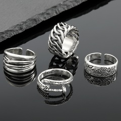 Fashion Vintage Silver Rings Multi-Eyes Braided Alloy Rings