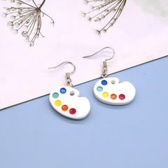Korean resin simulation palette earrings mini painting board pendant ear hook