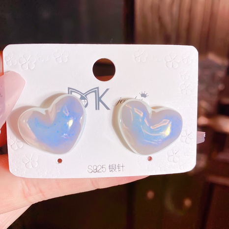fashion color mermaid heart-shaped copper earrings wholesale NHMKA603503's discount tags