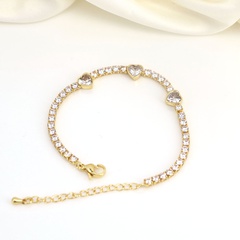 bracelet en cuivre de bijoux en zircon micro-incrusté simple en forme de coeur