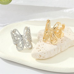 retro exquisite alloy hollow butterfly ring simple animal opening ring