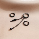 New Creative Cshaped Stainless Steel Mens Stud Earrings Screw Tip Cone Chain Ear Clipspicture10