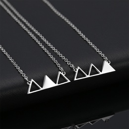 simple hollow triangle niche design stainless steel necklace jewelrypicture9