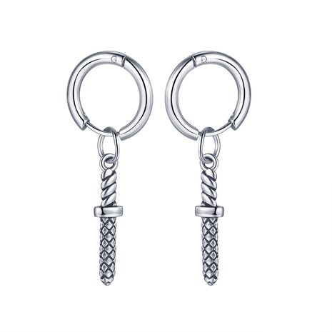 2022 new Korean long chain circle stainless steel earrings's discount tags