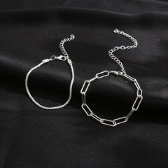 new creative simple jewelry sparkling alloy bracelets 2-piece set