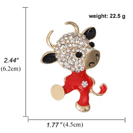 cartoon cow brooch cute animal metal drip oil pin coat accessories collar pinpicture11