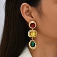 retro contrast color long geometric rhinestone creative trend earrings wholesalepicture11