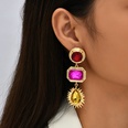 retro contrast color long geometric rhinestone creative trend earrings wholesalepicture12