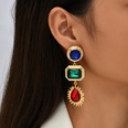 retro contrast color long geometric rhinestone creative trend earrings wholesalepicture13