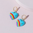 fashion jewelry rainbow drip oil heartshaped alloy earrings wholesalepicture10