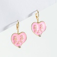fashion simple dripping oil pink crying face earrings creative alloy earringspicture6
