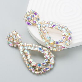 fashion new alloy rhinestone colored glass exaggerated earrings wholesalepicture13
