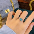 Fashion Aquamarine Ring Simple Diamond Ring Opening Copper Ringpicture11