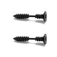 New Creative Cshaped Stainless Steel Mens Stud Earrings Screw Tip Cone Chain Ear Clipspicture12