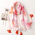 Early spring bright colorful ink painting cotton and linen handfeeling herringbone beach towelpicture12