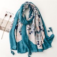 Ethnic Blue Satin Cotton Linen Hand Braided Beach Towel Shawl Silk Scarfpicture11