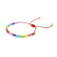 vintage contrast color miyuki rice beads woven rainbow jewelry braceletpicture9