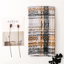 black horizontal strip handpainted line satin cotton linen beach towel shawl silk scarfpicture8