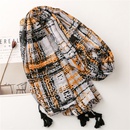 black horizontal strip handpainted line satin cotton linen beach towel shawl silk scarfpicture9
