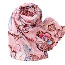 pink tropical plants flowers flowers cotton and linen braided shawl silk scarf ladiespicture11