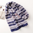 fashion blue oval lattice geometric satin cotton linen handmade shawl silk scarfpicture8