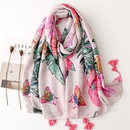 fashion tropical plant flowers cotton and linen handmade braids beach towelpicture6