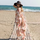 Nouvelle mousseline de soie rouge corail lche robe robe veste de plage crme solaire maillot de bain chemisierpicture7