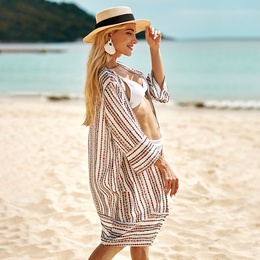 neue chiffon bedruckte strickjacke strandmantel bluse bikini badeanzug sonnenschutz strickjackepicture7