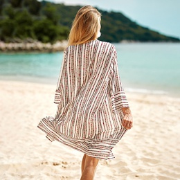 neue chiffon bedruckte strickjacke strandmantel bluse bikini badeanzug sonnenschutz strickjackepicture8