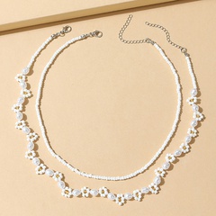 European and American creative beads flowers retro pearl necklace set