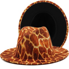 leopard print top hat outer pattern inner black double-sided jazz hat