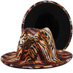 tiger skin pattern top outer pattern inner black double-sided jazz hat