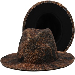 lava pattern top hat outer pattern inner black double-sided jazz hat