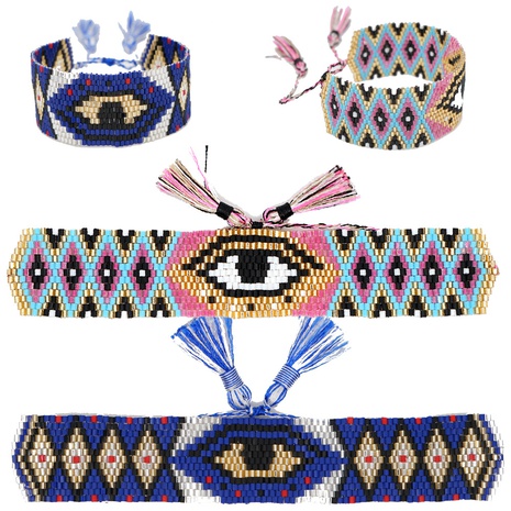 bracelet à cordes tressées simples en perles Miyuki de couleur contrastée vintage's discount tags