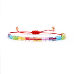 vintage contrast color miyuki rice beads woven rainbow jewelry bracelet