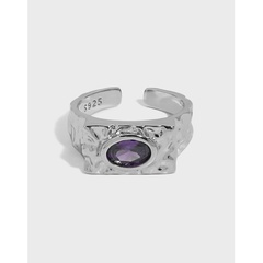 Koreanische Nische geometrisches Teufelsauge Micro-Set Zirkon S925 Sterling Silber offener Ring weiblich