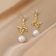 Korean style starry sky diamond pearl earrings new trendy earrings female