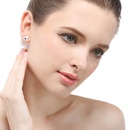 simple contrast color s925 silver zircon heartshaped oil drop accessories earringspicture9