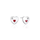simple contrast color s925 silver zircon heartshaped oil drop accessories earringspicture10