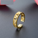 Korean style fashion S925 silver creative hollow heartshaped diamond open ringpicture4