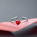 s925 silver Korean style simple oil drop oil heart opening adjustable ringpicture5