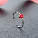s925 silver Korean style simple oil drop oil heart opening adjustable ringpicture3
