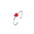 s925 silver Korean style simple oil drop oil heart opening adjustable ringpicture7