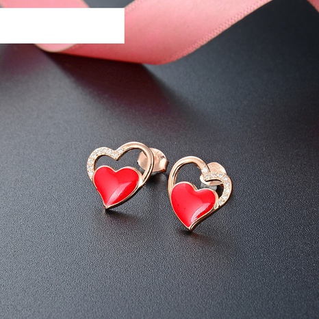 fashion s925 silver fashion hollow heart-shaped inlaid zircon earrings NHDNF608105's discount tags