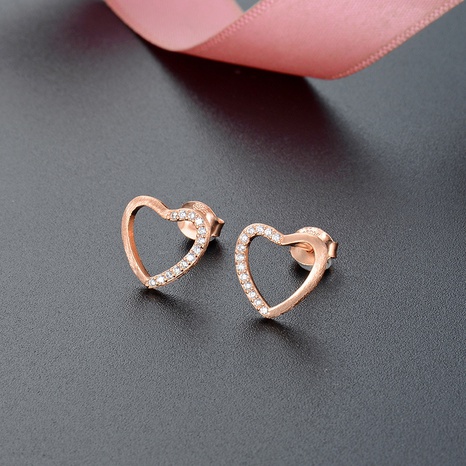fashion geometric hollow heart s925 silver earrings wholesale NHDNF608124's discount tags