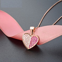 simple style accessories pendant Korean version s925 silver zircon heart-shaped pendant