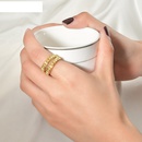 14K gold stitching oval interlocking open ring female niche titanium steel index finger ringpicture7