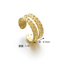 14K gold stitching oval interlocking open ring female niche titanium steel index finger ringpicture8